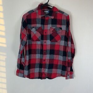 Hawk Buffalo plaid flannel shacket or shirt size boys extra large